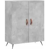 vidaXL Sideboard gris béton 69,5x34x90 cm Bois composite