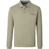 Casamoda Longsleeve Polo Structure Vert