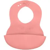 Babyono Verstellbares Kunststofflätzchen mit Tasche Baby Ono rosa