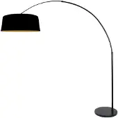 Steinhauer Lampe à arc noir Luma Dark avec teinte noire Ø60cm
