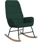 vidaXL Chaise à bascule Vert foncé Tissu