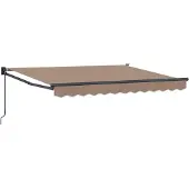 vidaXL , store enroulable extensible, couleur taupe, 4,5 x 3 mètres