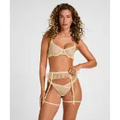Hunkemoller Porte-jarretelles 'Flora' jaune / jaune pastel / blanc