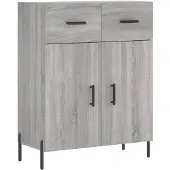 vidaXL Highboard Gris Sonoma 69,5x34x180 cm Matériau dérivé du bois