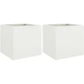 vidaXL Jardinières 2 pcs blanc 49x47x46 cm acier