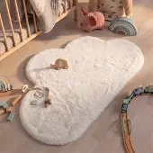Little Olly Tapis enfant - Huggy Cloud Blanc | 70x115cm | Irréguliers | Pile haute
