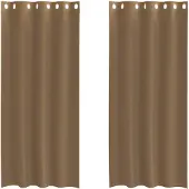 vidaXL Voile Rideaux avec illets 2 pcs. Marron clair