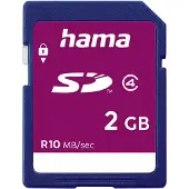 Hama Carte mémoire flash - - SecureDigital - 2 Go - Classe 2 - Vitesse de lecture 6 Mbit/s