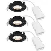 Nordlux 2510310103 Monolo 3-Kit Spot encastrable LED 4,8 W Dimmable Blanc chaud Noir