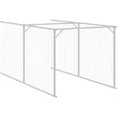 vidaXL Niche pour chiens avec enclos gris clair 110x609x110 cm Acier galvanisé