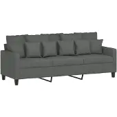 vidaXL Canapé à 3 places Gris foncé 180 cm Tissu