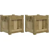 vidaXL Jardinières 2 pcs bois de pin imprégné