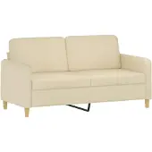 vidaXL Canapé à 2 places Crème 140 cm Tissu