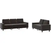 vidaXL Ensemble de canapés 2 pièces noir tissu