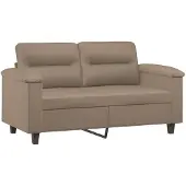 vidaXL Ensemble de canapés 3 pièces avec coussins Cappuccino-Brun Similicuir