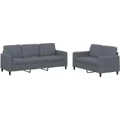 vidaXL Ensemble de canapés 2 pièces gris foncé velours