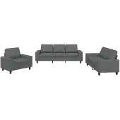 vidaXL Ensemble de canapés 3 pièces gris foncé Tissu