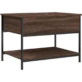vidaXL Table basse marron imitation chêne 100x50x50 cm bois composite métal