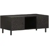 vidaXL Table basse noire 100x54x40 cm en bois massif de manguier