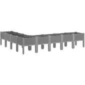 vidaXL Jardinière avec pieds gris clair 200x160x42 cm PP