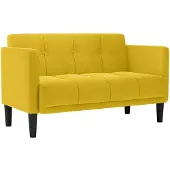 vidaXL Canapé deux places jaune 111 cm velours