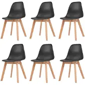 vidaXL Chaises de salle à manger 6 pcs. noir plastique