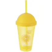 Orion Gobelet en plastique avec couvercle et paille 450 ml