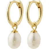 Pilgrim Boucles d'oreilles 'BERTHE' or / blanc perle