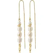 Pilgrim Boucles d'oreilles 'BERTHE' or / blanc perle