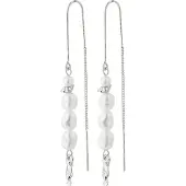 Pilgrim Boucles d'oreilles 'BERTHE' argent / blanc perle