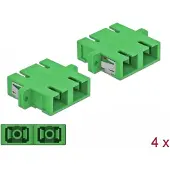 DeLOCK Coupleur fibre optique SC duplex femelle vers SC duplex femelle monomode 4 pièces vert