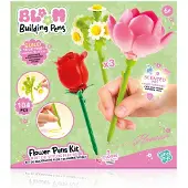Bloom - Set de crayons de construction en forme de fleurs (3 pièces) avec paillettes et encre parfumée : rose, lotus, pâquerette