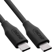 InLine Câble USB 2.0, USB-C Câble de charge rapide 100W, Black Cookie, noir 0,5m