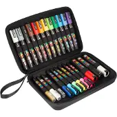 Creativ Company Mallette Posca noire 24 marqueurs assortis
