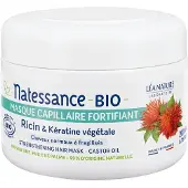 Natessance Masque Capillaire Fortifiant Ricin Bio et Kératine Végétale 200 ml Crème