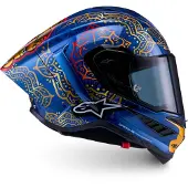 Alpinestars Casque Supertech R10 Martinator Thai Édition Limitée Blue Black Red Gold Glossy, Taille: XXL