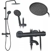 REA Kit De Douche Avec Thermostat Lungo Black
