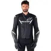 Alpinestars Faster V3 Veste combi cuir Noir/Blanc 58 homme