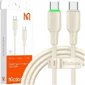 Mcdodo Usb-C Fast Charging Cable For Samsung Apple Usb Type C 65W 1M Led Beige