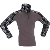 Invadergear Flannel Combat Long Sleeve T-shirt Gris 3XL