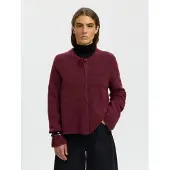 Selected Laine Mélangée Cardigan Femme Rouge XL