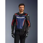 Alpinestars Veste En Cuir GP Force V2 Black Blue Red Fluo, Taille: 50