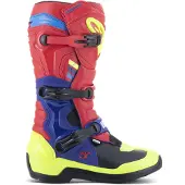 Alpinestars Tech 3, bottes ,Rouge/Bleu Foncé/Jaune Néon ,7 US