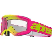 Alpinestars Masque Vision 5 Wordmark Pink Fluo Yellow Clear, Taille: One Size