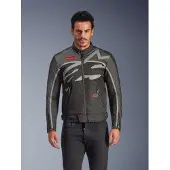Alpinestars Axton blouson textile moto déperlant, noir/anthracite/rouge, S