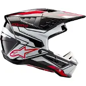 Alpinestars Casque S-M5 Action 2 ECE 22.06 Black White Bright Red Glossy