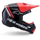Alpinestars Casque S-M3 Radium ECE 22.06 Black Red Fluo White Glossy
