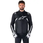 Alpinestars T-SPS V2, veste textile imperméable ,Noir/Blanc ,L