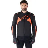 Alpinestars T-Jaws V4, veste textile imperméable ,Noir/Rouge Néon ,L