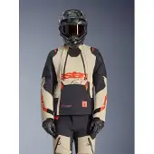 Alpinestars Veste de moto en textile imperméable Harok Pro Drystar XF, noir/beige, L